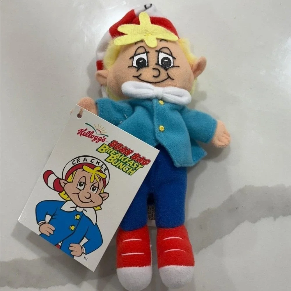 1997 Kellogg's Snap Crackle Pop Bean Bag Plush Rice Krispies NWT Set of 3